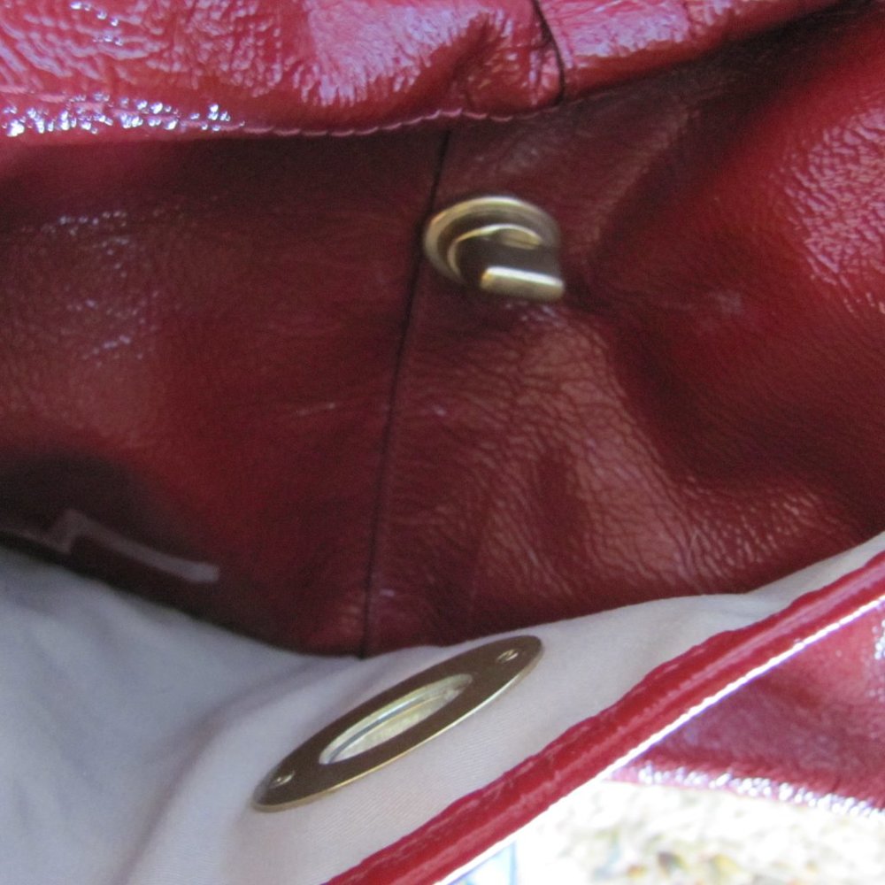 COACH ERGO RICH RED PATENT LEATHER LG HOBO TOTE BA - Picture 5 of 12